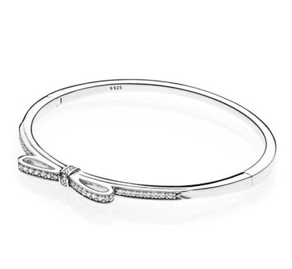 new original 925 sterling silver quality sparkling bow with cubic zirconia bangle bracelet fit women bead charm fashion jewelry, Black
new original 925 sterling silver quality sparkling bow with cubic zirconia bangle bracelet fit women bead charm fashion jewelry, Black