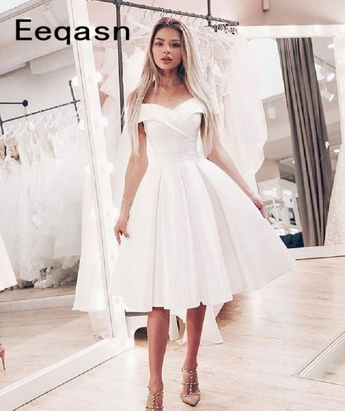 2019 white a-line short cocktail dresses off the shoulder v neck satin girls homecoming knee length prom dress party gowns, White;black
2019 white a-line short cocktail dresses off the shoulder v neck satin girls homecoming knee length prom dress party gowns, White;black