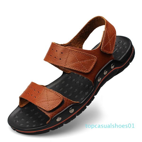 summer flat sandals men shoes dual hook&loop soft sole genuine leather sandals beach mens shoes large size flats sandalias 01t, Black
summer flat sandals men shoes dual hook&loop soft sole genuine leather sandals beach mens shoes large size flats sandalias 01t, Black