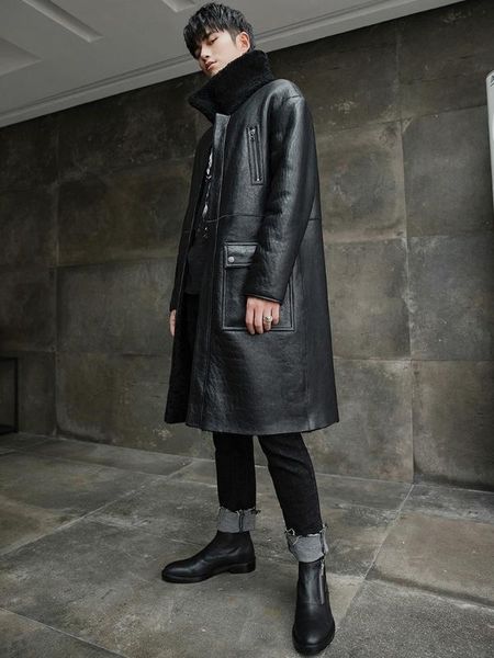 coat long winter real genuine leather jacket men sheep shearling natural merino wool fur coats double-sided wear 29292, Black
coat long winter real genuine leather jacket men sheep shearling natural merino wool fur coats double-sided wear 29292, Black