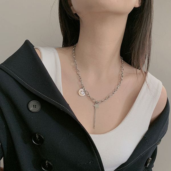 new version of titanium steel five-pointed star star necklace female short paragraph fashion clavicle chain, Golden;silver
new version of titanium steel five-pointed star star necklace female short paragraph fashion clavicle chain, Golden;silver