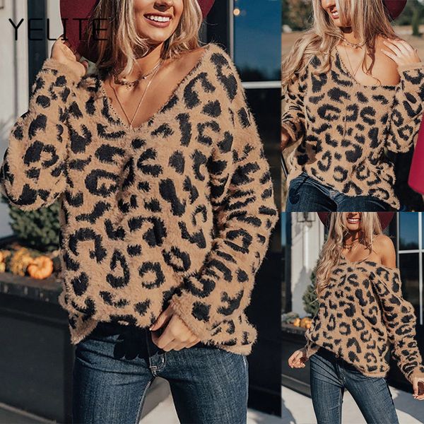 yelite leopard sweater women's long-sleeved tide autumn and winter lazy wind loose outside wearing long fashion v-neck sweater, White
yelite leopard sweater women's long-sleeved tide autumn and winter lazy wind loose outside wearing long fashion v-neck sweater, White
