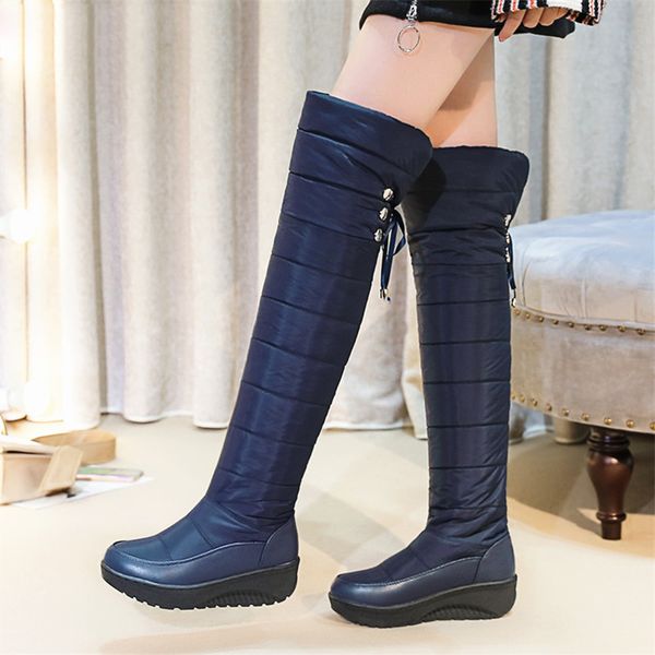 russia keep warm snow boots thick fur women's winter boots wedges shoes over the knee high boots women, Black
russia keep warm snow boots thick fur women's winter boots wedges shoes over the knee high boots women, Black