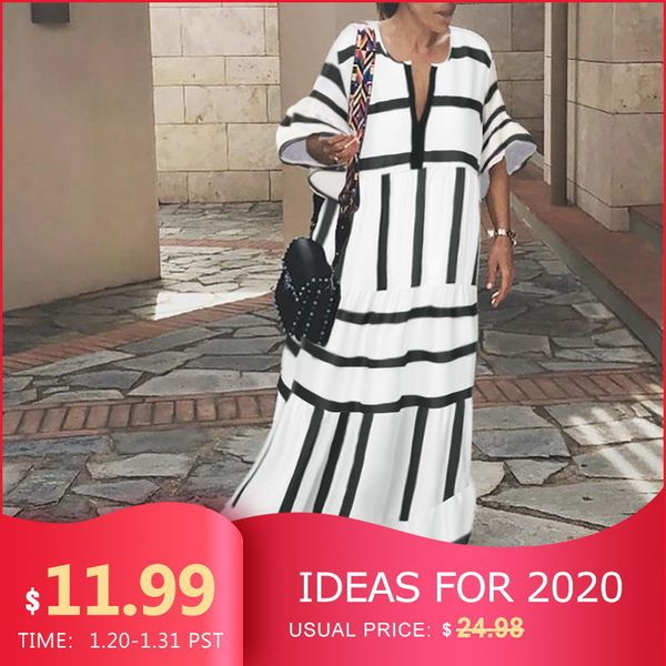 vonda v neck vintage dress women half sleeve bohemian maxi long dresses casual loose beach party vestidos femme robe 5xl, Black;gray
vonda v neck vintage dress women half sleeve bohemian maxi long dresses casual loose beach party vestidos femme robe 5xl, Black;gray