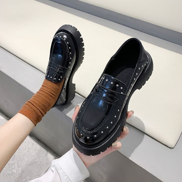 square toe shoes woman 2020 female footwear british style casual sneaker rivets studs oxfords women's soft shallow mouth modis, Black
square toe shoes woman 2020 female footwear british style casual sneaker rivets studs oxfords women's soft shallow mouth modis, Black