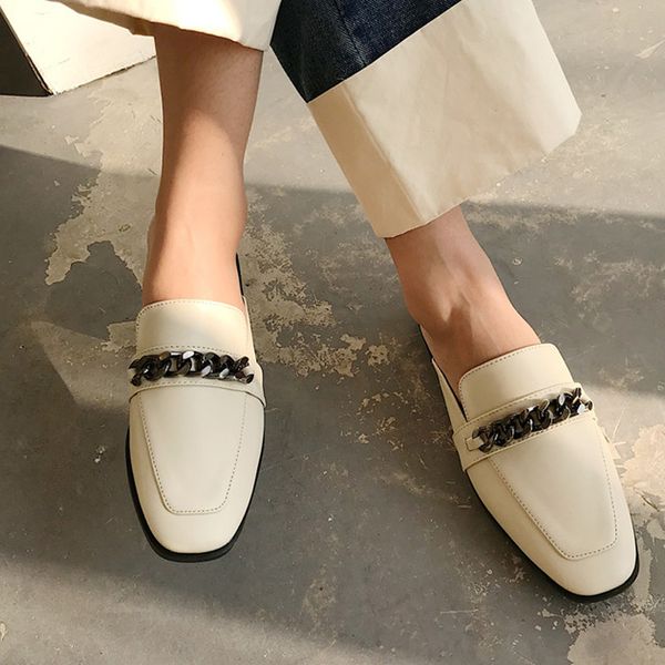 women mules slippers flats women's metal woman chain shoes solid female casual slides ladies comfortable footwear plus size 41, Black
women mules slippers flats women's metal woman chain shoes solid female casual slides ladies comfortable footwear plus size 41, Black