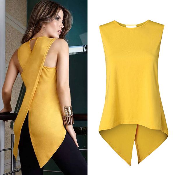 fashion women sleeveless clothes shirt ladies casual summer blouse shirts solid o-neck clothing, White
fashion women sleeveless clothes shirt ladies casual summer blouse shirts solid o-neck clothing, White