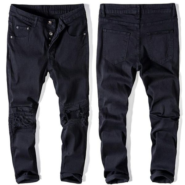 2019 vintage designer men jeans black slim fit denim buttons pants classical simple jeans homme cotton brand new men, Blue 
2019 vintage designer men jeans black slim fit denim buttons pants classical simple jeans homme cotton brand new men, Blue