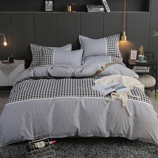 30black and white color bed sheet sets king size plaid duvet cover flat sheet bedclothes size bedding set bed linen
30black and white color bed sheet sets king size plaid duvet cover flat sheet bedclothes size bedding set bed linen