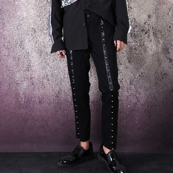 men's pants streetwear hip hop punk gothic casual black harem male fashion rivet pencil trousers night club singer stage clothing men
men's pants streetwear hip hop punk gothic casual black harem male fashion rivet pencil trousers night club singer stage clothing men