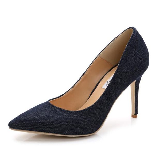 2019 spring and summer new pointed high heels fashion women's shoes dark blue denim high heel women's shoes heels female, Black
2019 spring and summer new pointed high heels fashion women's shoes dark blue denim high heel women's shoes heels female, Black