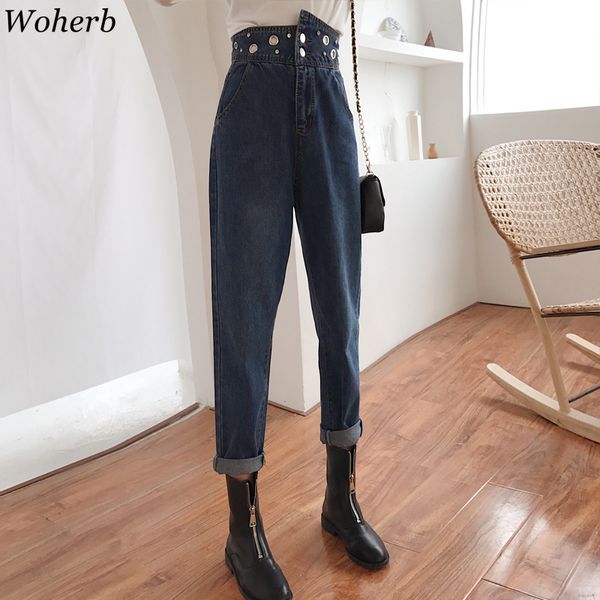 women's jeans woherb 2021 autumn vintage for woman sequined hollow out high waist denim pants korean modis asymmetrical harem jean pant, Blue
women's jeans woherb 2021 autumn vintage for woman sequined hollow out high waist denim pants korean modis asymmetrical harem jean pant, Blue