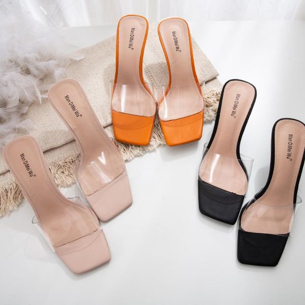 transparent stiletto high heels nude sandals women open toe clear flipflops fairy style antiskid square toe sandalias mujer 2020, Black
transparent stiletto high heels nude sandals women open toe clear flipflops fairy style antiskid square toe sandalias mujer 2020, Black