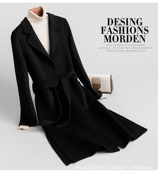 women wool coat double sided woolen outerwear autumn winter wool outerwear female solid color woolen coat new, Black
women wool coat double sided woolen outerwear autumn winter wool outerwear female solid color woolen coat new, Black