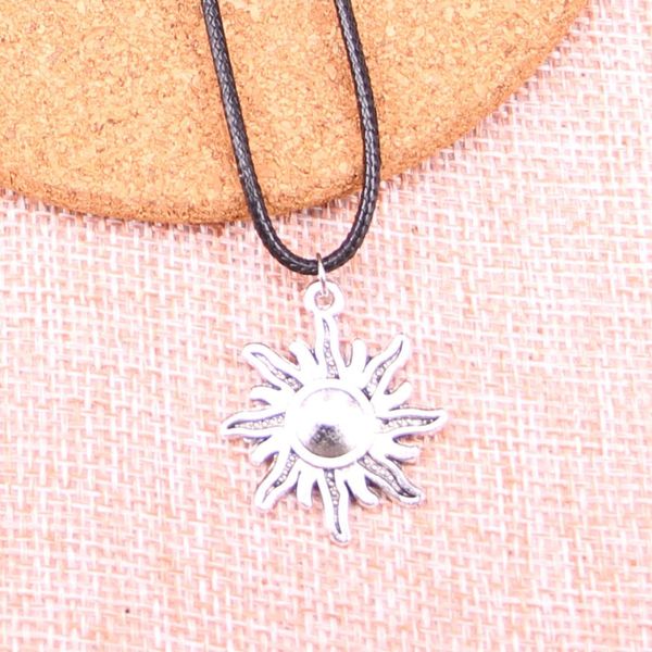 20pcs antique silver color sun sunburst pendant 28*25mm leather chain necklace black leather cord necklace
20pcs antique silver color sun sunburst pendant 28*25mm leather chain necklace black leather cord necklace