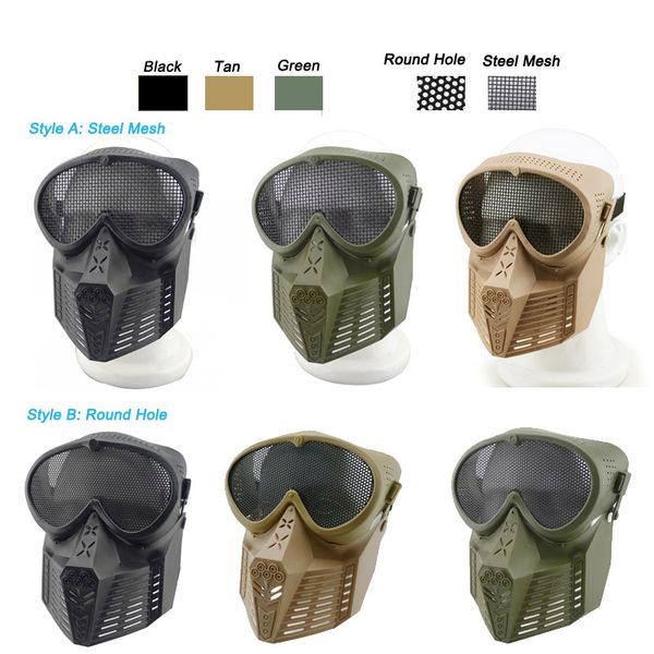 outdoor shooting face protection gear tactical full face metal steel wire mesh mask, Black
outdoor shooting face protection gear tactical full face metal steel wire mesh mask, Black