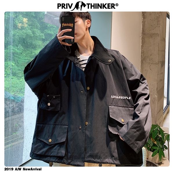 men oversize hip hop pockets jackets mens autumn black korean coat streetwear male 2019 fashion new loose jackets, Black;brown
men oversize hip hop pockets jackets mens autumn black korean coat streetwear male 2019 fashion new loose jackets, Black;brown