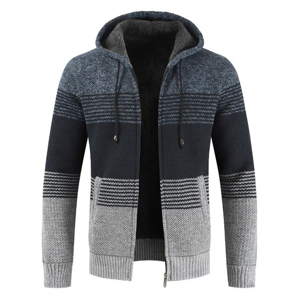 2019 winter sweater coat men thick warm hooded cardigan jumpers men striped wool liner zipper fleece coats, White;black
2019 winter sweater coat men thick warm hooded cardigan jumpers men striped wool liner zipper fleece coats, White;black