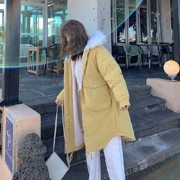 ead winter new large size women's mid-length korean casual loose liner lamb wool coat fat mm large fur collar coat warm, Black
ead winter new large size women's mid-length korean casual loose liner lamb wool coat fat mm large fur collar coat warm, Black