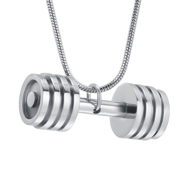 ijd10537 the fitness keepsake pendant -stainless steel dumbbell cremation jewelry for men memorial urn necklace with ashes, Silver
ijd10537 the fitness keepsake pendant -stainless steel dumbbell cremation jewelry for men memorial urn necklace with ashes, Silver