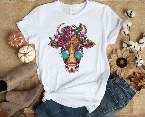 2020 women t shirt floral cow flower print summer women graphic short sleeve tshirt polyester femal tee shirt femme, White
2020 women t shirt floral cow flower print summer women graphic short sleeve tshirt polyester femal tee shirt femme, White