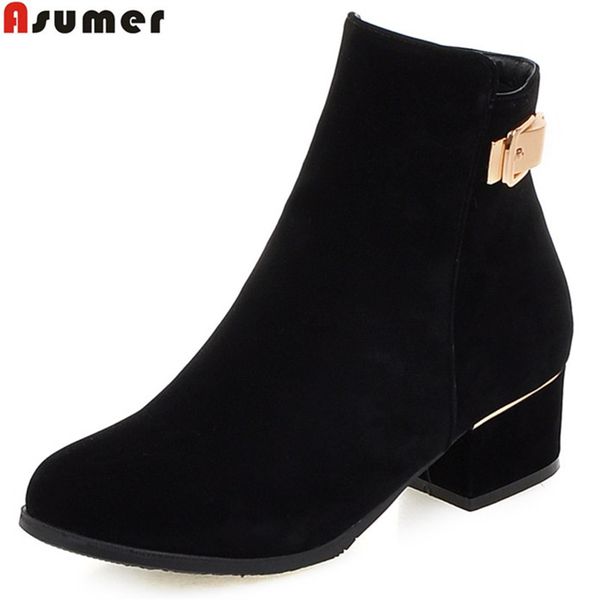 asumer plus size 34-43 fashion women boots round toe nubuck square heels autumn ankle boots for women ladies shoes female, Black
asumer plus size 34-43 fashion women boots round toe nubuck square heels autumn ankle boots for women ladies shoes female, Black