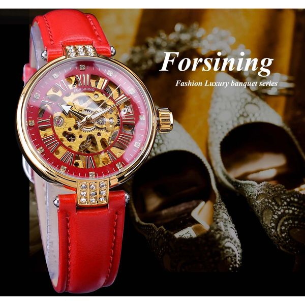 forsining fashion golden skeleton diamond design red genuine leather band luminous lady mechanical watches brand luxury, Slivery;brown
forsining fashion golden skeleton diamond design red genuine leather band luminous lady mechanical watches brand luxury, Slivery;brown