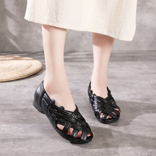low sandals woman leather wedge breathable 2020 summer strappy heels sale of women's shoes suit female beige soft, Black
low sandals woman leather wedge breathable 2020 summer strappy heels sale of women's shoes suit female beige soft, Black