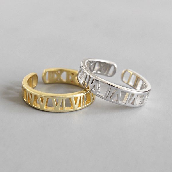 new simple 925 sterling silver roman numbers open size rings for women fine jewelry white gold/18k gold color adjustable ring, Black
new simple 925 sterling silver roman numbers open size rings for women fine jewelry white gold/18k gold color adjustable ring, Black