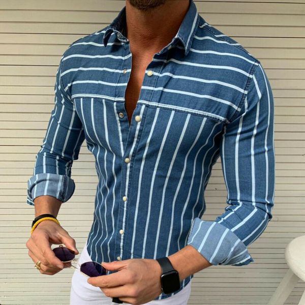 men high street style shirts full sleeve length single breasted striped pattern type turn-down collar 2019 fashion, White;black
men high street style shirts full sleeve length single breasted striped pattern type turn-down collar 2019 fashion, White;black