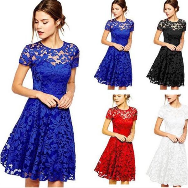 stylish women lace dress summer casual plus size club party prom dresses round neck short sleeve bodycon dress a8, Black;gray
stylish women lace dress summer casual plus size club party prom dresses round neck short sleeve bodycon dress a8, Black;gray