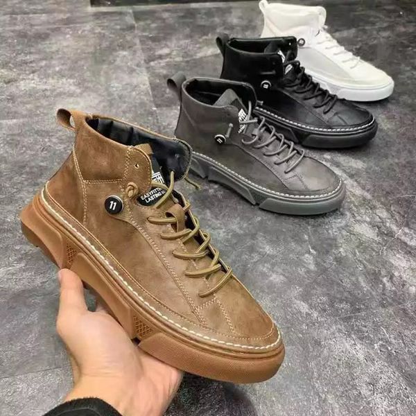 men boots high leather causal shoes men's retro high-casual boots wild thick-soled lace-up shoes waterproof anti-skid design, Black
men boots high leather causal shoes men's retro high-casual boots wild thick-soled lace-up shoes waterproof anti-skid design, Black