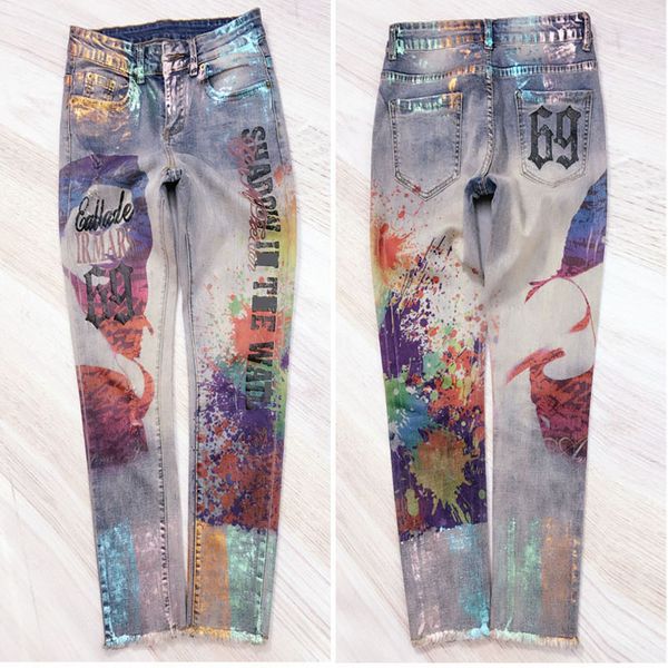 skinny woman pant casual femme pencil bronzing painted pattern jeans denim trousers, Blue
skinny woman pant casual femme pencil bronzing painted pattern jeans denim trousers, Blue