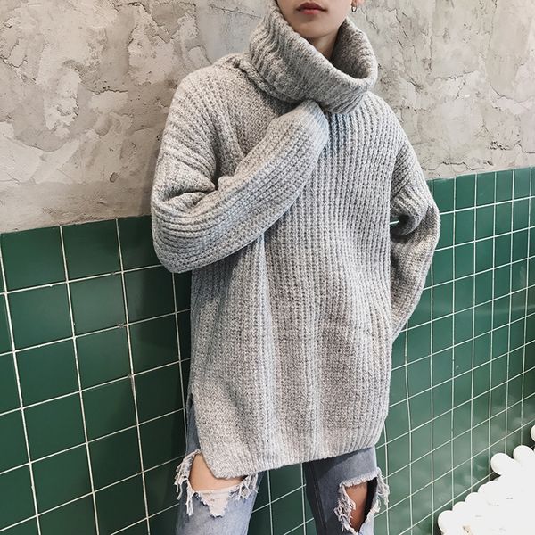 fashion high neck men's thick winter sweater hip hop men turtleneck sweater casual knit pullover men loose wool sweaters, White;black
fashion high neck men's thick winter sweater hip hop men turtleneck sweater casual knit pullover men loose wool sweaters, White;black