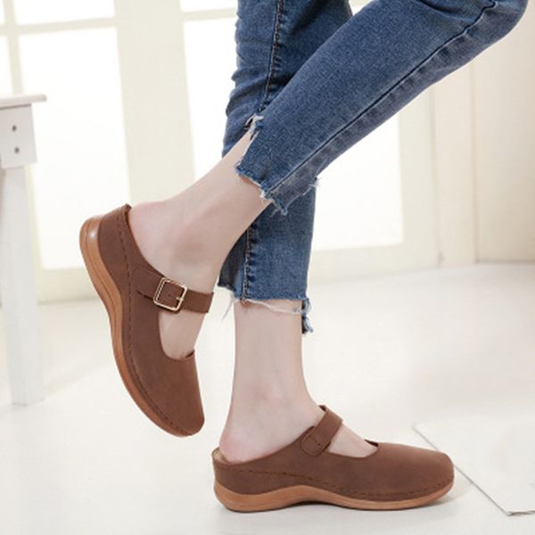 women summer slippers shoes fashion solid wedges buckle women shoes ladies plus size slippers 2020 new, Black
women summer slippers shoes fashion solid wedges buckle women shoes ladies plus size slippers 2020 new, Black