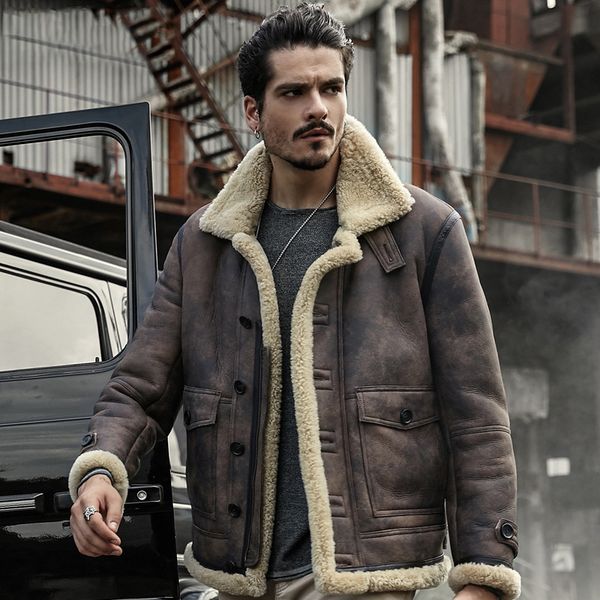 men genuine leather jacket sheepskin coat real leather jackets winter outerwear short design man fur coat short design shearling, Black
men genuine leather jacket sheepskin coat real leather jackets winter outerwear short design man fur coat short design shearling, Black
