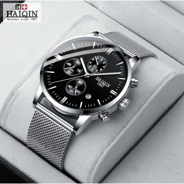 haiqin fashion quartz mens watches watch chronograph sports wristwatch clock 2019 erkek kol saati gift, Slivery;brown
haiqin fashion quartz mens watches watch chronograph sports wristwatch clock 2019 erkek kol saati gift, Slivery;brown