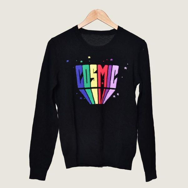 2019 autumn and winter new casual temperament round neck colorful letter embroidery women cashmere sweater, White;black
2019 autumn and winter new casual temperament round neck colorful letter embroidery women cashmere sweater, White;black