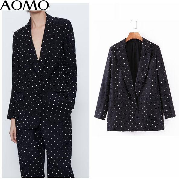 aomo casual women vintage dots print black blazer female long sleeve elegant jacket ladies casual blazer suits sl80a, White;black
aomo casual women vintage dots print black blazer female long sleeve elegant jacket ladies casual blazer suits sl80a, White;black