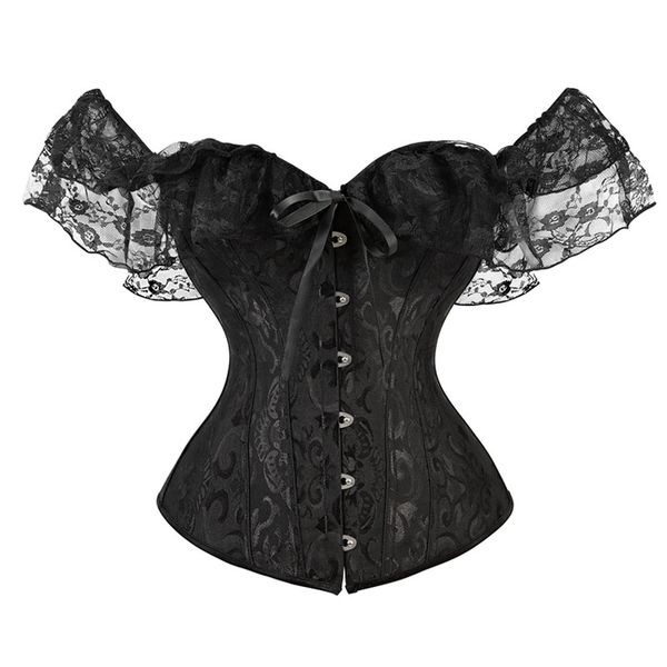 women overbust corset burlesque jacquard lace corset slimming victorian corstets and bustiers body shaper corselet femme, Black;white
women overbust corset burlesque jacquard lace corset slimming victorian corstets and bustiers body shaper corselet femme, Black;white