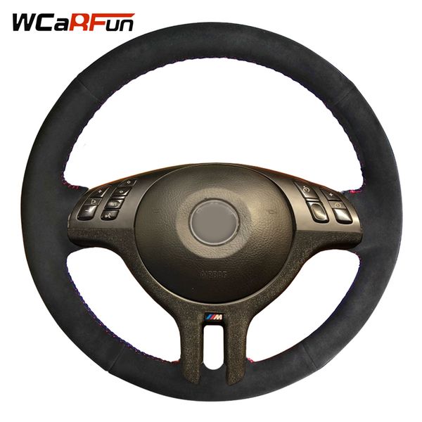 wcarfun diy ручной работы рулевого управления black suede автомобилей обложка колесо для e39 e46 325i e53 x5
wcarfun diy ручной работы рулевого управления black suede автомобилей обложка колесо для e39 e46 325i e53 x5