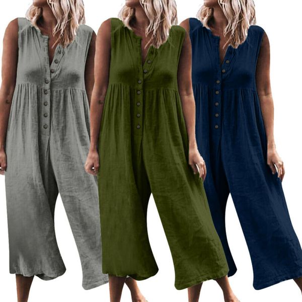 summer short sleeve jumpsuit women casual cotton fake linen rompers womens jumpsuits button v neck wide leg trousers jumpsuits, Black;white
summer short sleeve jumpsuit women casual cotton fake linen rompers womens jumpsuits button v neck wide leg trousers jumpsuits, Black;white