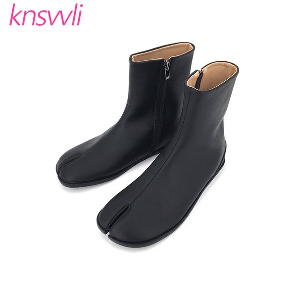 new short boots woman split toe genuine leather zip flat shoes woman fashion comfort ankle boots for women zapatos de mujer, Black
new short boots woman split toe genuine leather zip flat shoes woman fashion comfort ankle boots for women zapatos de mujer, Black