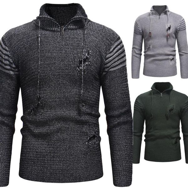 mens sweaters 2019 men's zip-hole knitwear men's long-sleeved solid color sweater, White;black
mens sweaters 2019 men's zip-hole knitwear men's long-sleeved solid color sweater, White;black