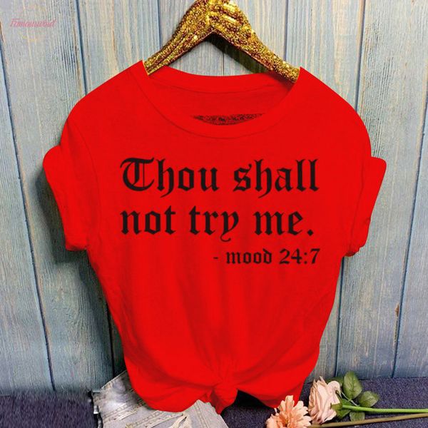 women casual o neck letter print t shirt harajuku short sleeve t shirts thou shall try me summer plus size women clothes, White
women casual o neck letter print t shirt harajuku short sleeve t shirts thou shall try me summer plus size women clothes, White