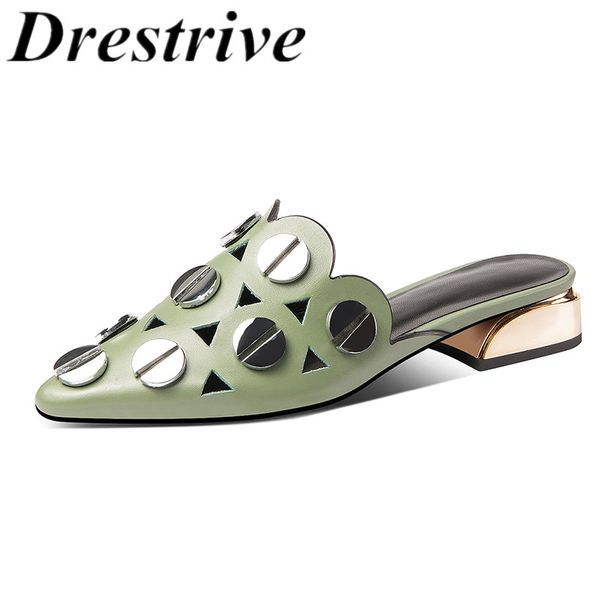 drestrive women's mules genuine leather pointed toe cutout metal button pumps summer girls casual shoes low heels cow leather, Black
drestrive women's mules genuine leather pointed toe cutout metal button pumps summer girls casual shoes low heels cow leather, Black