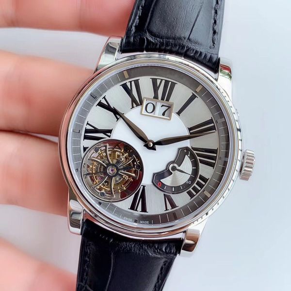 jb factory real flywheel manual rd540 movement watch by 45mm crocodile leather watchband 18k gold kinetic energy display men's business, Slivery;brown
jb factory real flywheel manual rd540 movement watch by 45mm crocodile leather watchband 18k gold kinetic energy display men's business, Slivery;brown