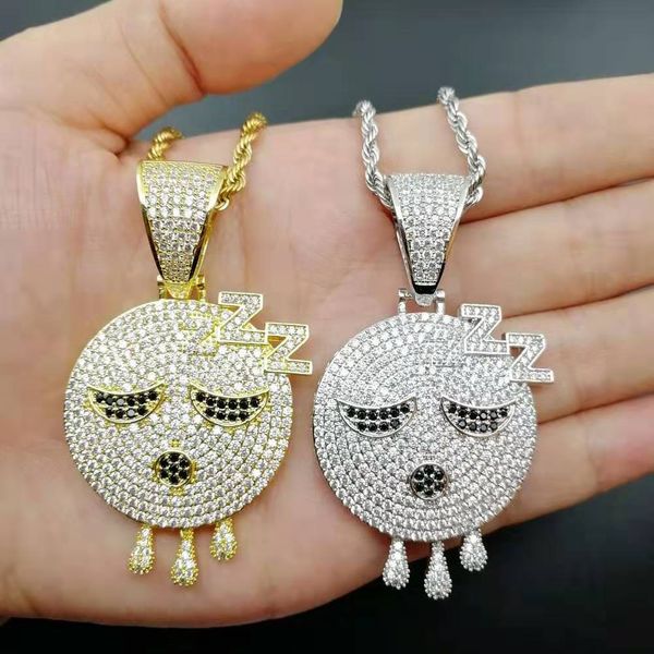 hip hop sleepy emoji pendant necklaces for men women luxury gold silver diamonds sleeping emoji face pendants 18k gold plated copper jewelry
hip hop sleepy emoji pendant necklaces for men women luxury gold silver diamonds sleeping emoji face pendants 18k gold plated copper jewelry