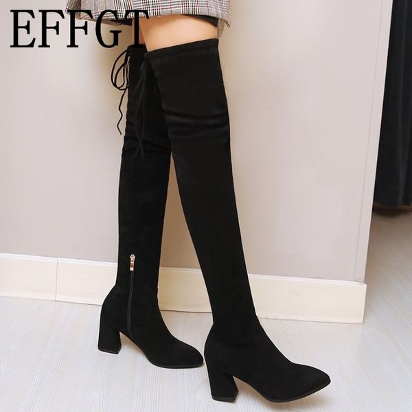 effgt women boots elastic cloth faux suede thigh high boots fashion over the knee high heel woman shoes h808, Black
effgt women boots elastic cloth faux suede thigh high boots fashion over the knee high heel woman shoes h808, Black