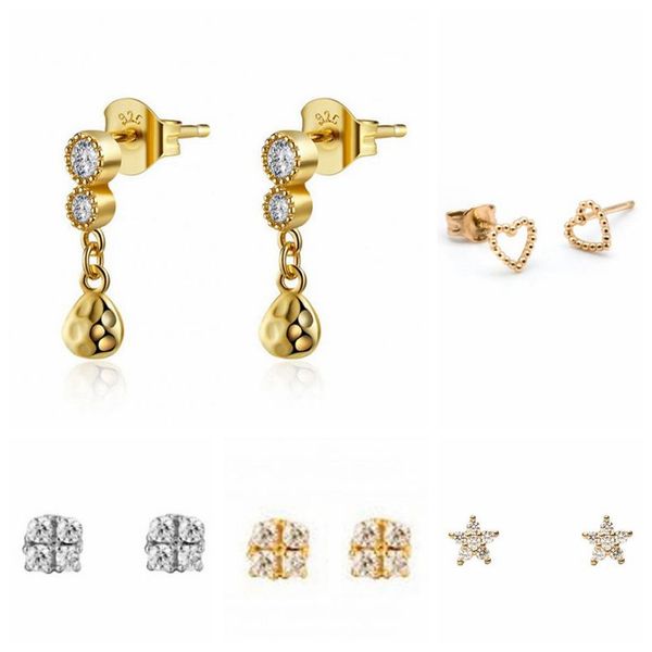 4 style 925 sterling silver earrings sky star heart beautiful zircon decor earrings for women wedding party jewelry gift a30, Golden;silver
4 style 925 sterling silver earrings sky star heart beautiful zircon decor earrings for women wedding party jewelry gift a30, Golden;silver
